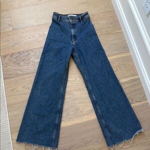 Zara Women's Blue Wide-Leg Jeans